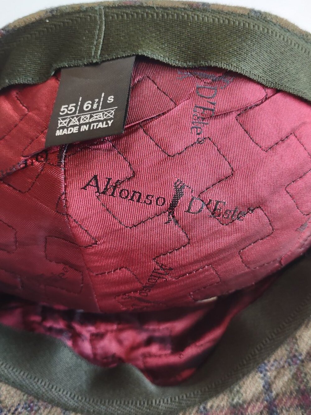 Goorin Bros Italy Glen Plaid Wool Newsboy Cap Alfonso D'Este Size 55  US 6 7/8 - Picture 9 of 14